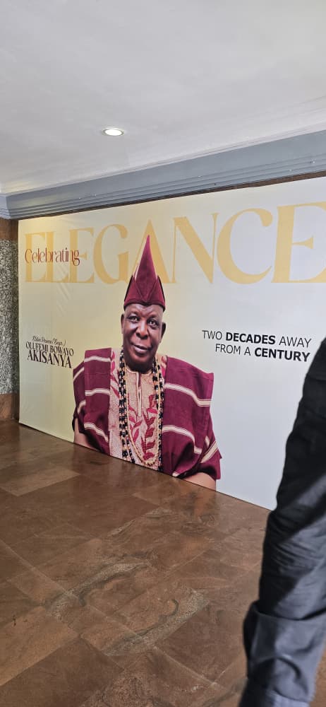 Celebrating Elegance 80th birthday wall backdrop for Elder Praise Bowayo Akisanya